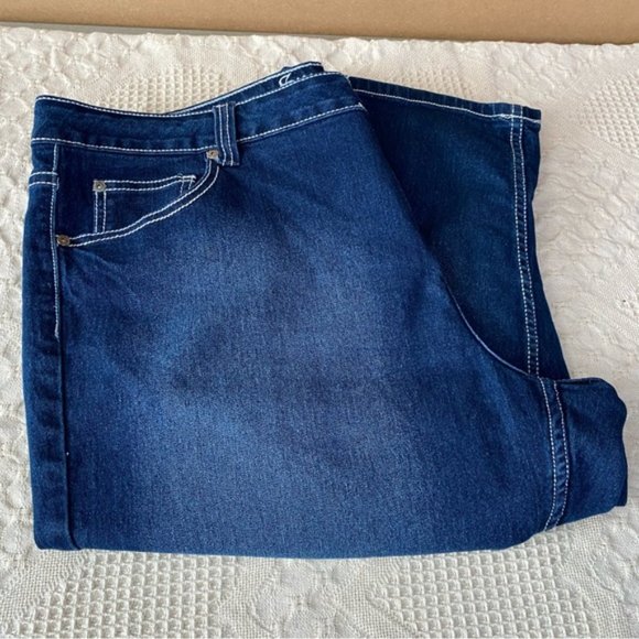 SWEET JEANS Blue Medium Dark Wash Capri Jeans Size 20 - Picture 10 of 10